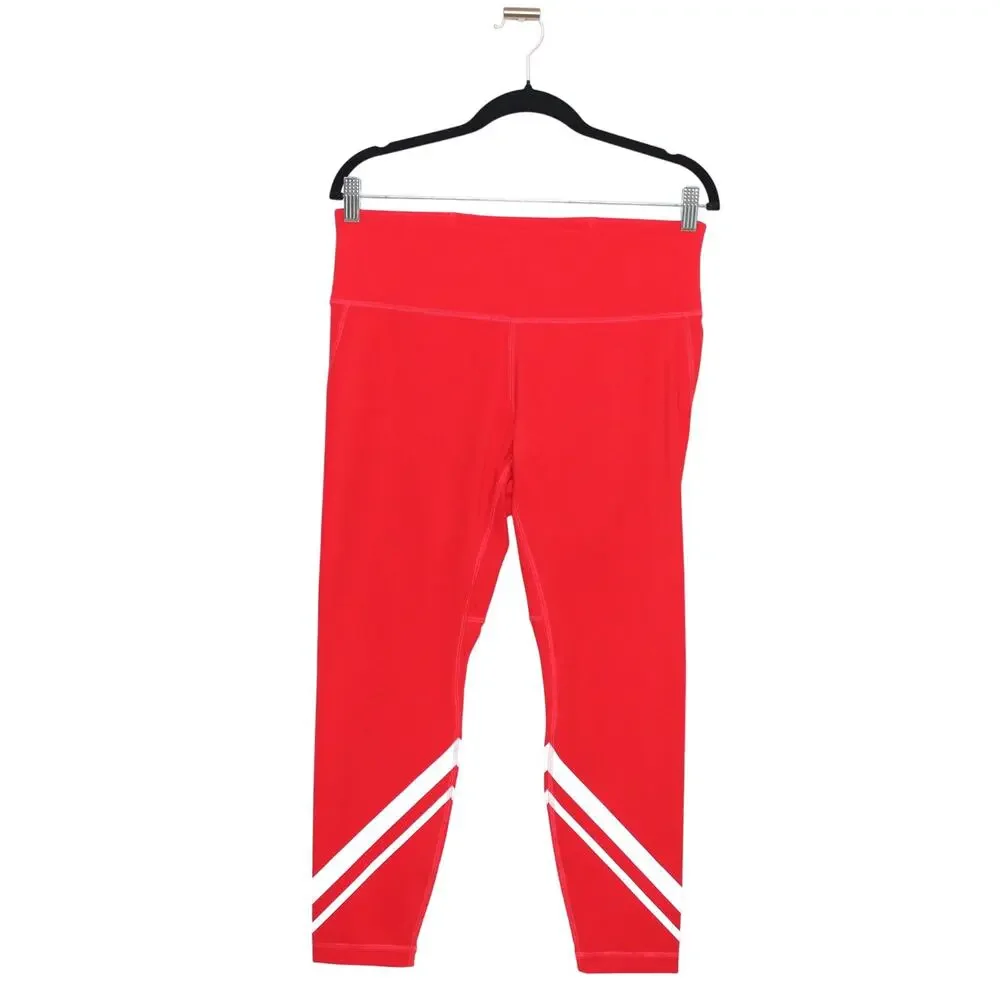 Tory Burch Sculpt Compression Chevron 7/8 Legging Radient Red White XL